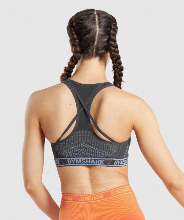 Damske Športové Podprsenky Gymshark Apex Seamless Čierne Lavendel Siva / Modre | CR2657381